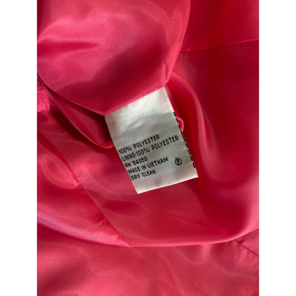 Le Suit Pink Suit Set 12 Pleated Hem Jacket Floral Scarf Elegant Career READ - Picture 6 of 14